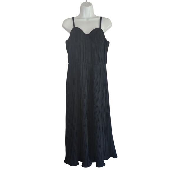 DKNY Black Ruffle Pleated Bustier Dress Size 8 - NWOT - Picture 1 of 9
